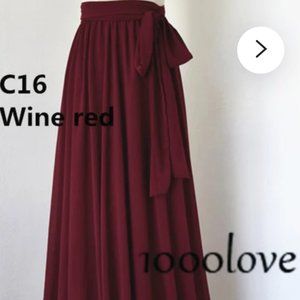 Split Chiffon Maxi Skirt